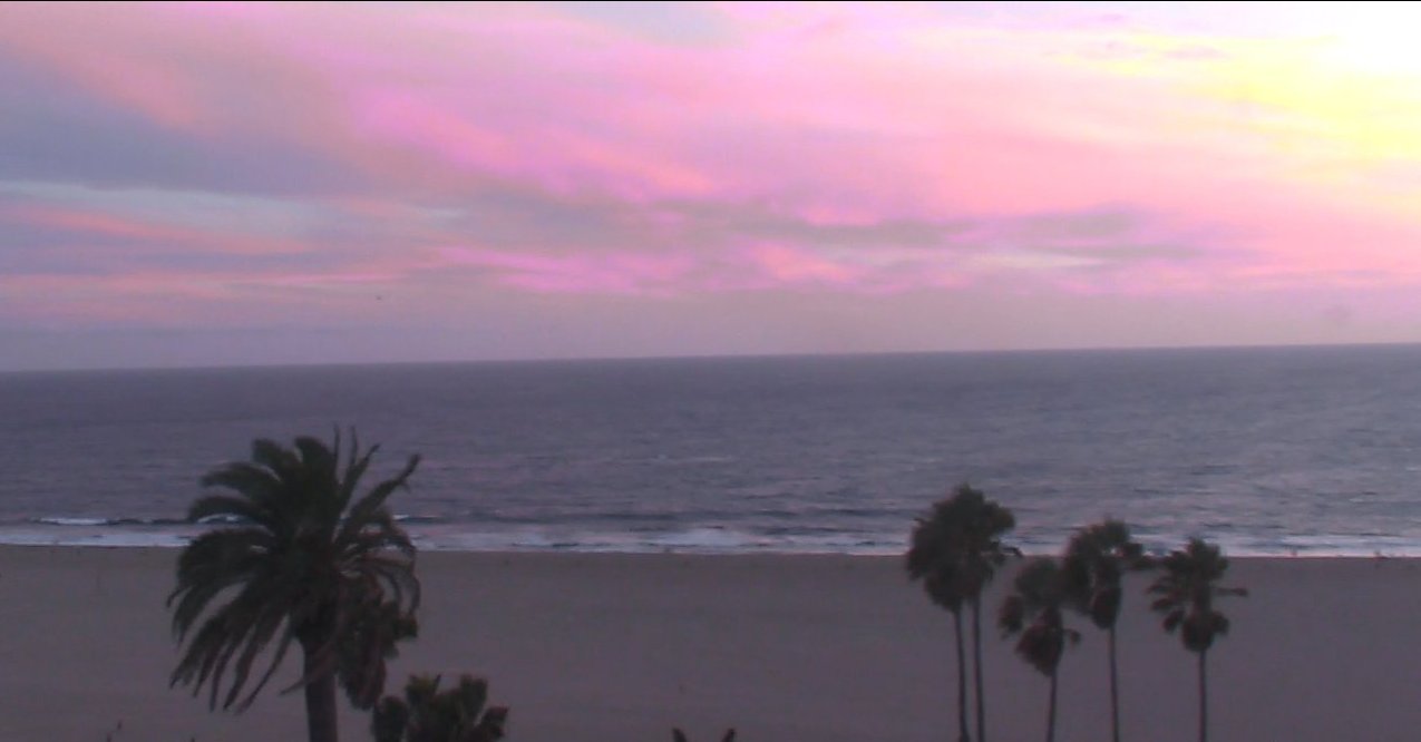Pink Sunset on the Santa Monica Live Cam, Snapshot from riverrock :0) 