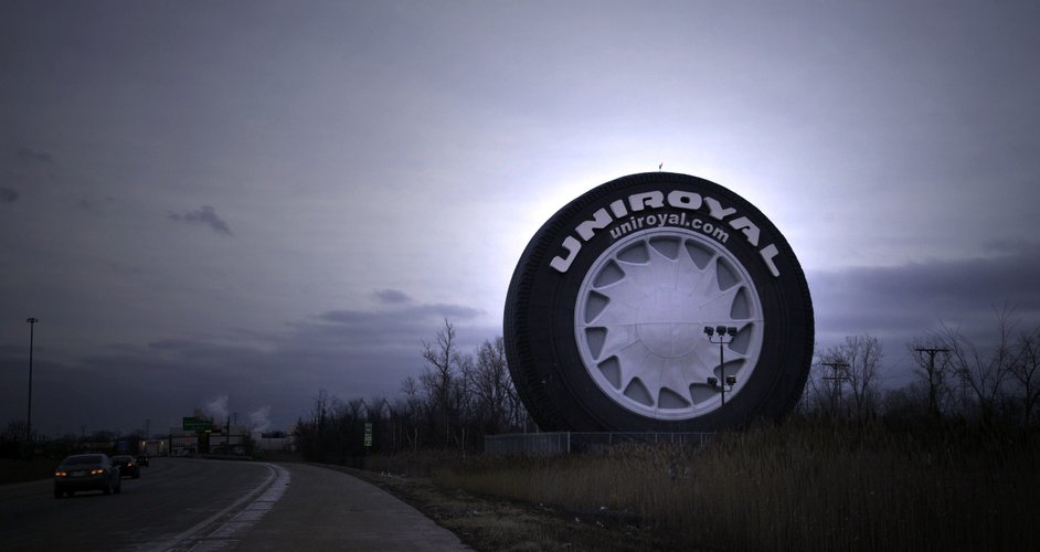 Uniroyal Tire is an 80-foot tall reminder of what once was