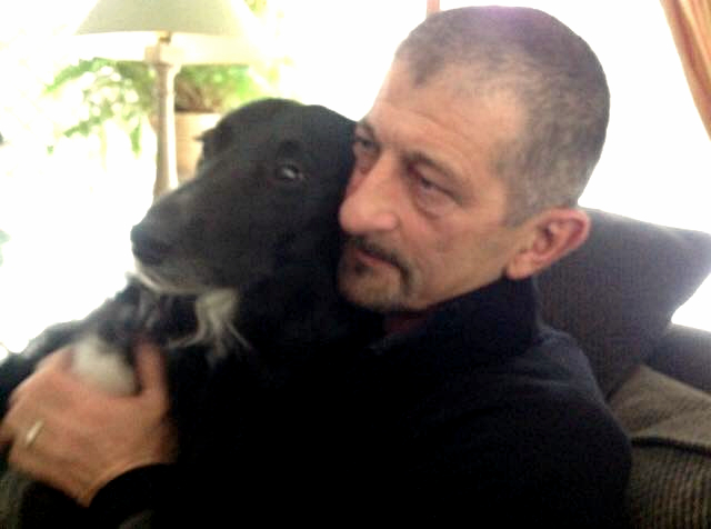Mark's dog comforted him every time he came home from a chemo treatment.