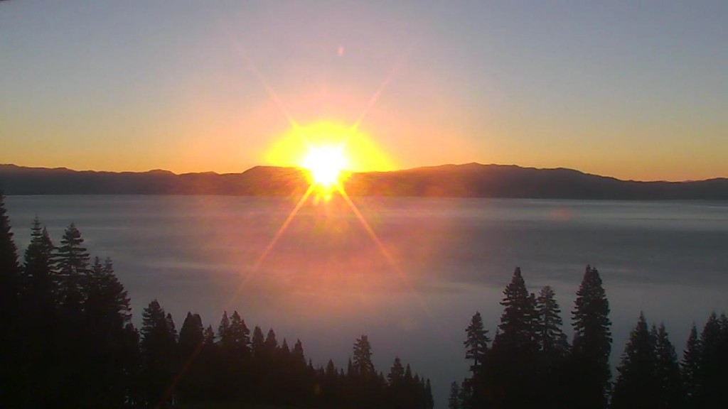 This morning's sunrise over Lake Tahoe | Snapshot by Sally MC