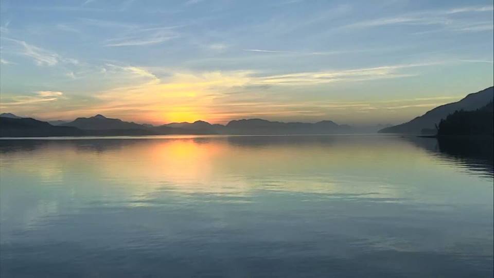This morning's sunrise at Cracroft Point | Snapshot by Laurie Nelson‎