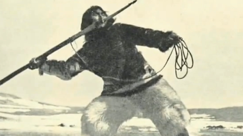 Traditional Inuit hunting photo.