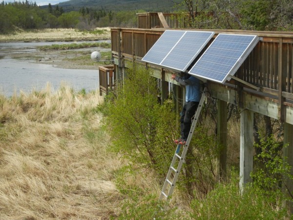 Solar panels on the Lower River platform